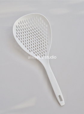 AlwaysZ厨房白色大号简约长柄捞面漏勺焯水捞馄饨勺饺子勺过滤勺