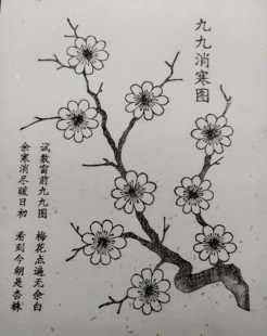木版年画九九消寒图手工描红时令年画