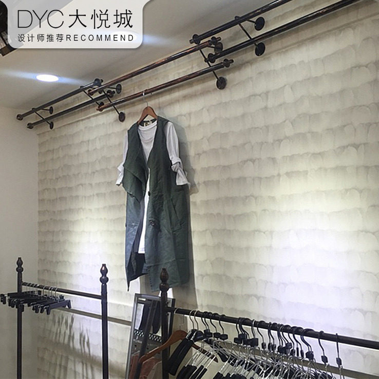 简约韩式灰色羽毛无纺布壁纸卧室店铺装修女装服装店个性满铺墙纸