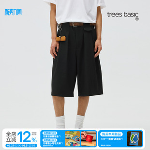 隧道腰头基础七分西装 休闲裤 裤 夏季 男女同款 TreesBasic