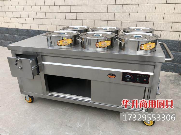 新款商用不锈钢带轮保小温粥车早车摆摊移动餐车餐吃车保温粥台卖