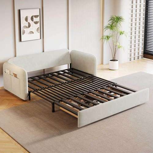 【香港】2024新款绒布沙发床多功能小户型网红款懒人折叠两用