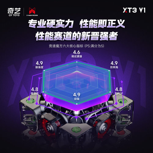 奇艺xt3 v1磁力3阶魔方磁悬浮定位比赛专业魔方益智地摊玩具