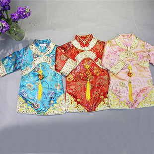 旗袍裙女童格格服宝宝2 长袖 8岁庆生礼服连衣裙 冬儿童唐装 新年装