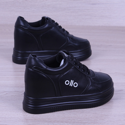 厚底内增高7cm小白鞋女百搭黑色