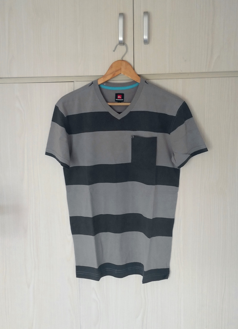 Men's surfing Chaopai QS pocket Easy Large Half sleeves Short sleeved T-shirts stripe pure cottonin the Men's clothing, T-shirt  category - from Buy2taobao.com to provide professional Taobao agent buy service
