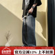 方少春夏港风纯色抽绳牛仔裤 男ins宽松休闲垂感阔腿直筒潮长裤 子