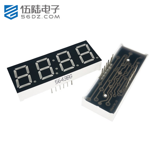 共阳位带时钟数码管红色