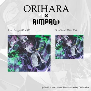 AIMPAD1.5 钢化玻璃鼠标垫桌垫电竞游戏FPS专用大号 ORIHARA二次元