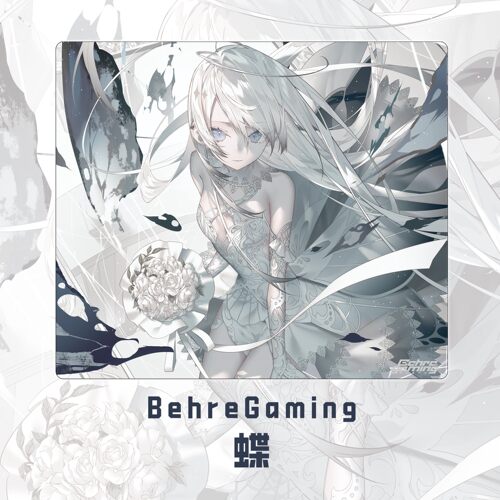 BehreGaming【蝶】大号微蚀刻涂层钢化玻璃鼠标垫电竞游戏FPS专用