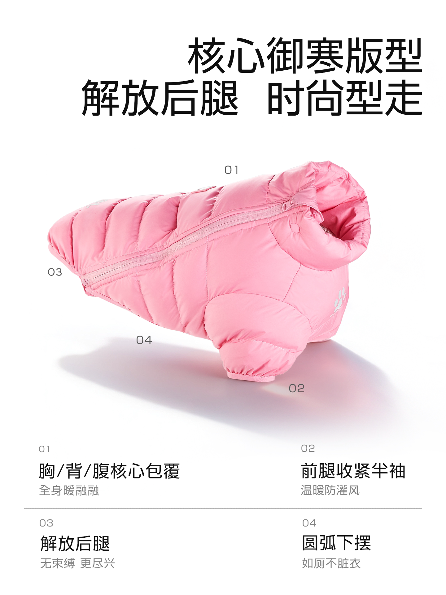 Dog Winter Vest: Water-Repellent P Cotton Ribbed - Product image 3