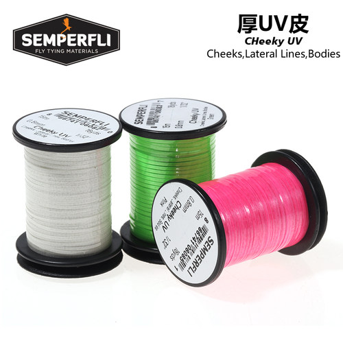Semper fli 超薄荧光若虫皮若虫钩飞蝇钩弹性荧光皮 UV Buzzer
