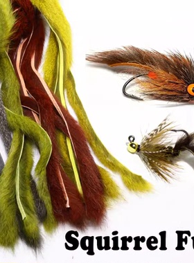 进口 飞蝇 毛钩绑制材料 分切松鼠毛 Tree Squirrel Skins 兽皮毛