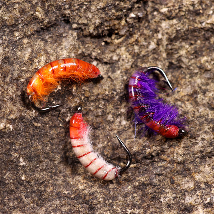 杰克若虫 飞钓昆虫诱饵 带倒刺鳟鱼鲈鱼鳜鱼诱饵若虫钩UV光路亚饵