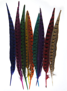 7色天然野鸡尾 干式钩湿式钩绑制材料  若虫 Pheasant Tail 羽毛