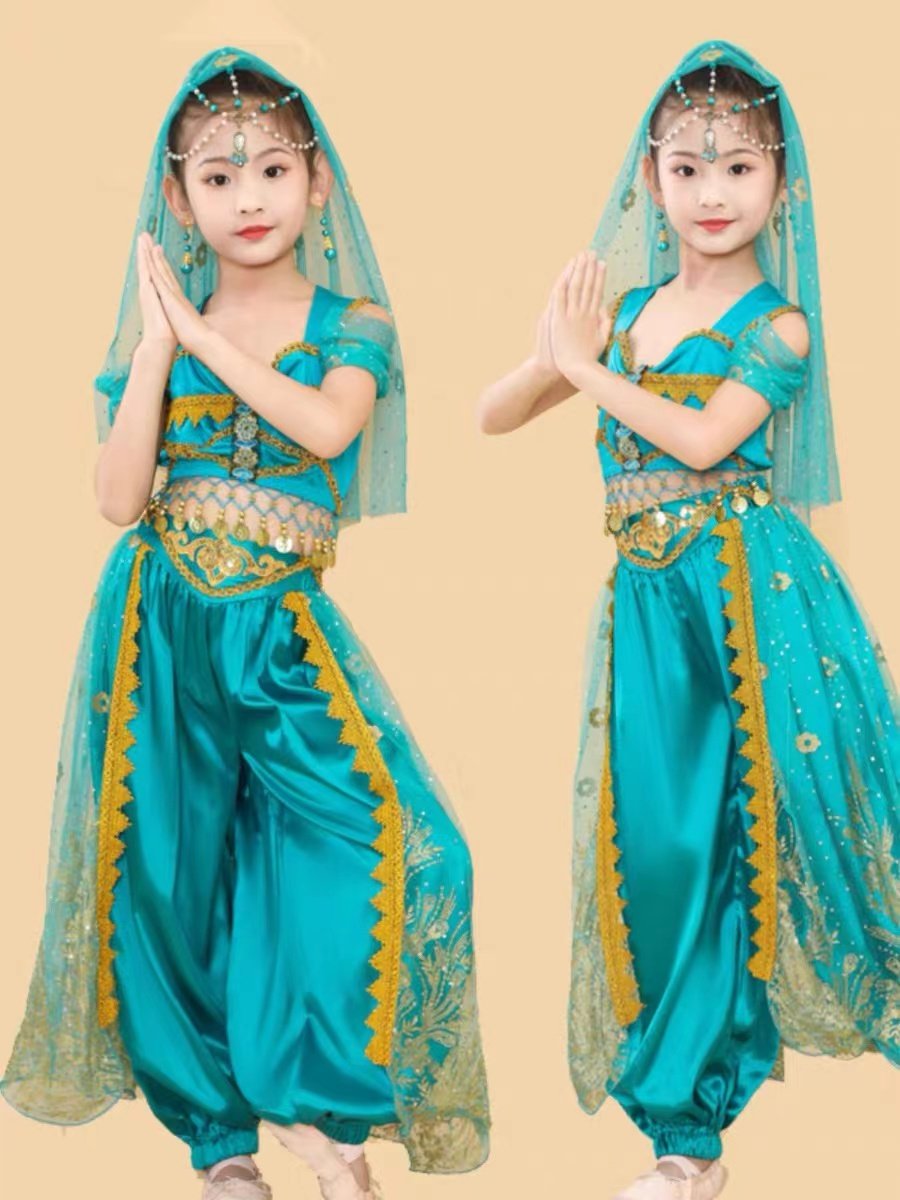 儿童印度舞蹈演出服天竺少女民族舞茉莉公主新疆舞肚皮表演服装