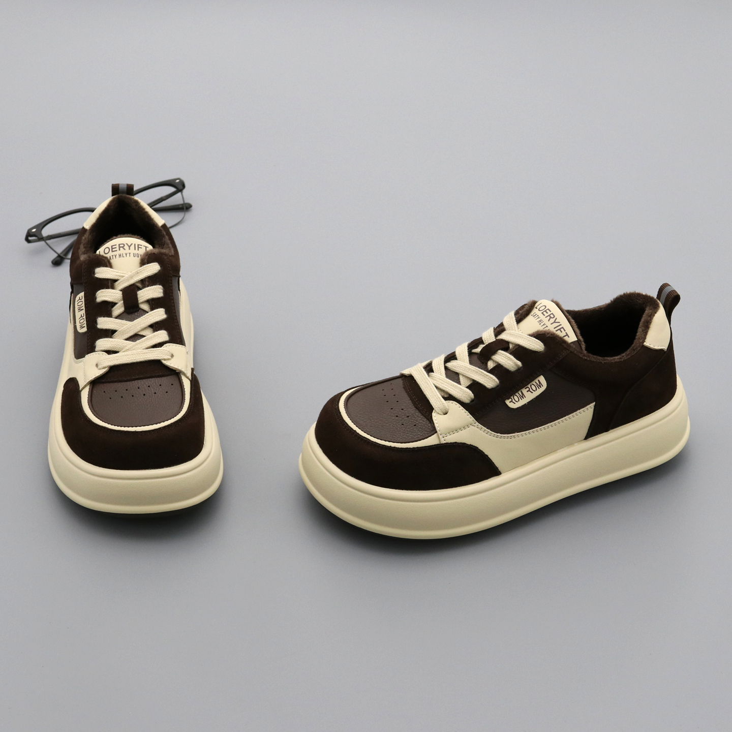 厚底面包鞋女真皮加绒保暖棉鞋