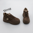 加绒高帮鞋女板鞋2025年冬季韩版圆头真皮松糕厚底休闲高邦棉鞋子