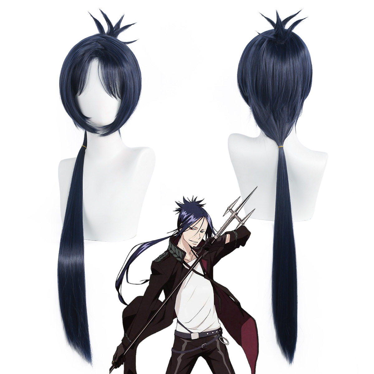 家庭教师十年后六道骸cosplay动漫假发蓝紫色假毛马尾呆毛发片