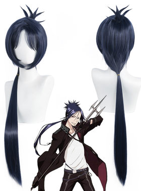 家庭教师十年后六道骸cosplay动漫假发蓝紫色假毛马尾呆毛发片