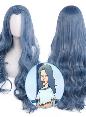 刺客伍六七烂命华cosplay毛胚特调蓝色美人尖长卷发古风假发