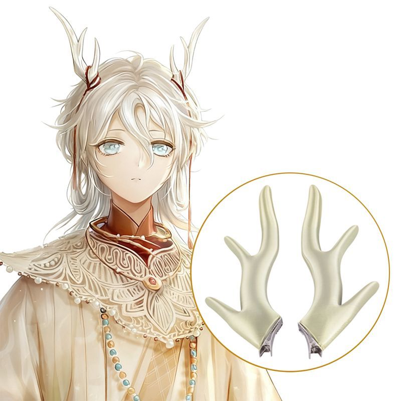 鹿角头饰发夹COSPLAY道具黑银白红金棕色兽角恶魔角圣诞麋鹿发卡