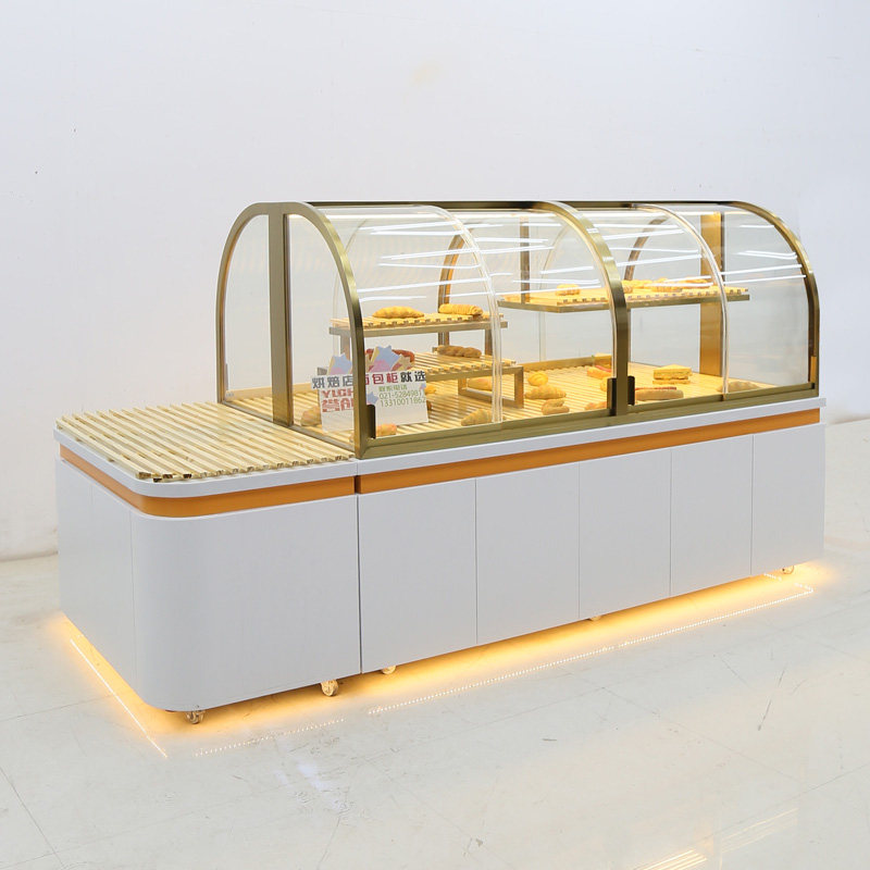 26年 新款弧形 面包柜面包展示柜面包架中岛柜边柜展示架玻璃商用
