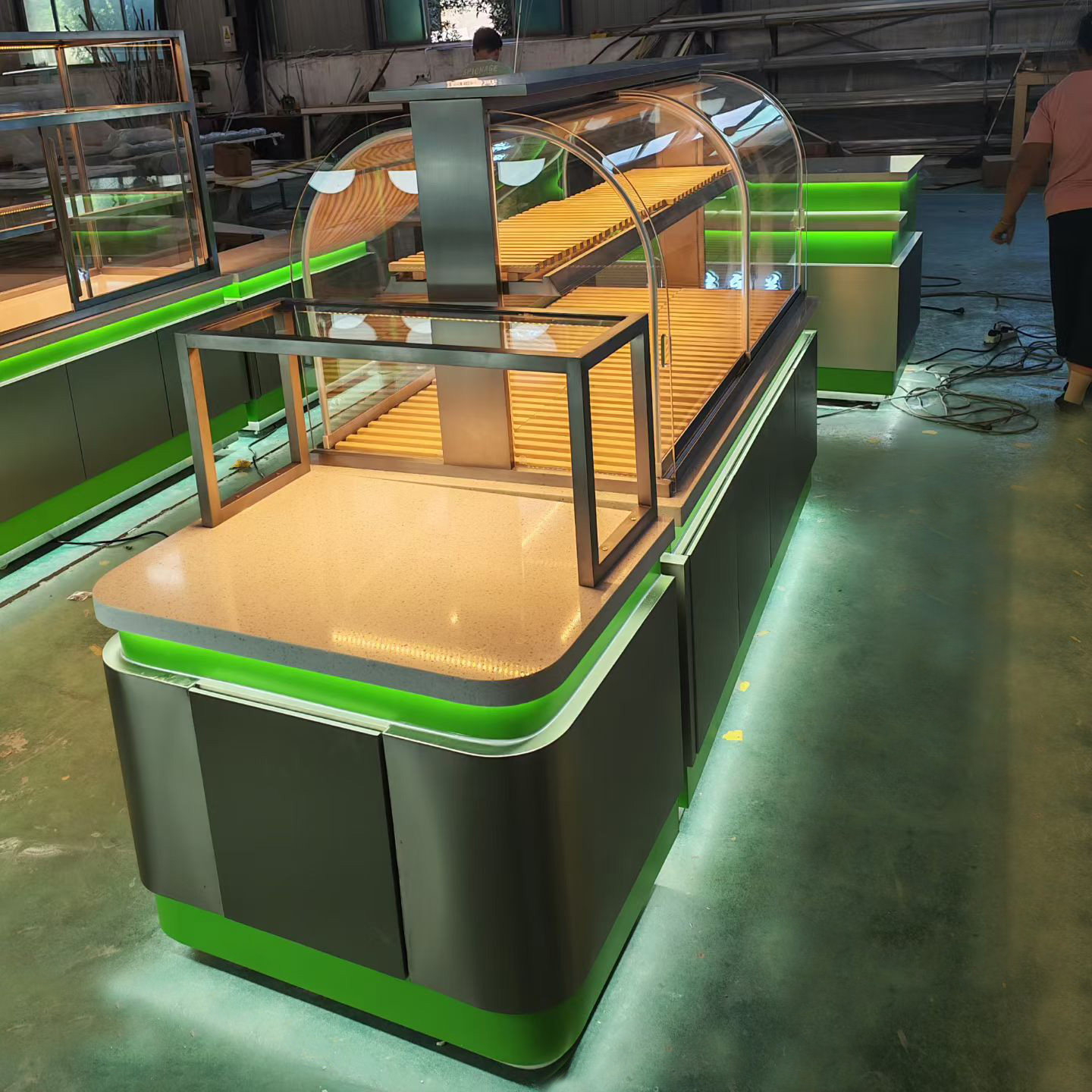 面包柜面包展示柜趁热集合面包高柜面包架中岛柜边柜展示玻璃商用