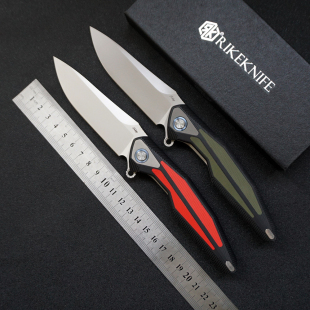 RIKE一体G10柄折刀户外154钢刀野营口袋折叠刀EDC锋利刀具