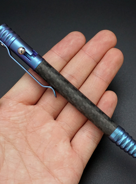 TACRAY碳纤维+钛合金战术笔多功能签字笔防身黑色笔EDC中性笔