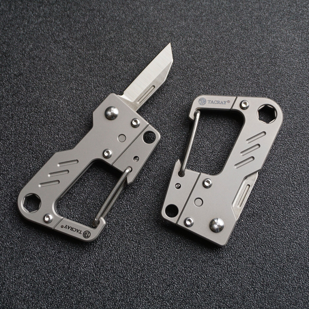 钛合金钥匙扣开瓶器工具多功能锁匙扣便携AUS固定小刀切水果刀