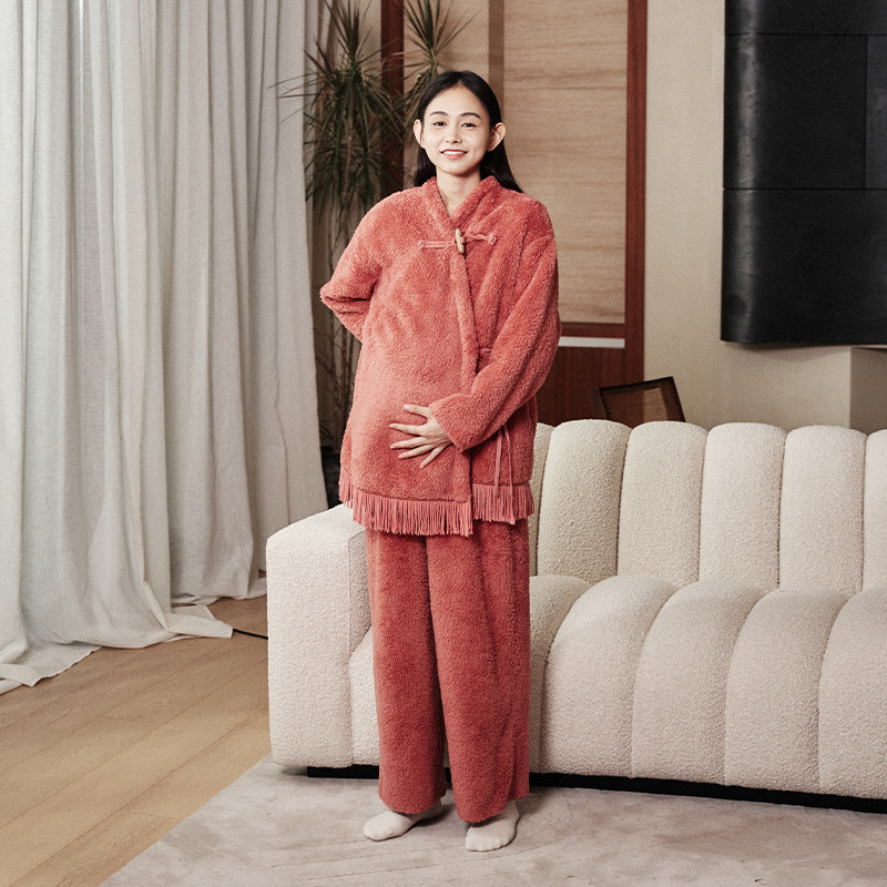 朵朵可可秋冬季睡衣女保暖珊瑚绒月子产后长袖长裤孕妇套装,女士内衣/男士内衣/家居服,睡衣/家居服套装,淘宝优惠券,粉丝福利购,淘宝优惠卷