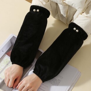 2024新女冬袖套长款防污羽绒服护袖纯色简约儿童写字套袖办公袖头