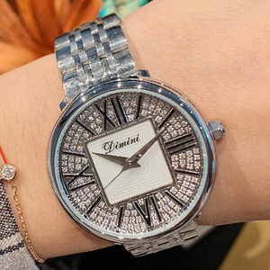 女士钢带手表耐用轻奢全镶钻手表气质腕表潮流新款时尚