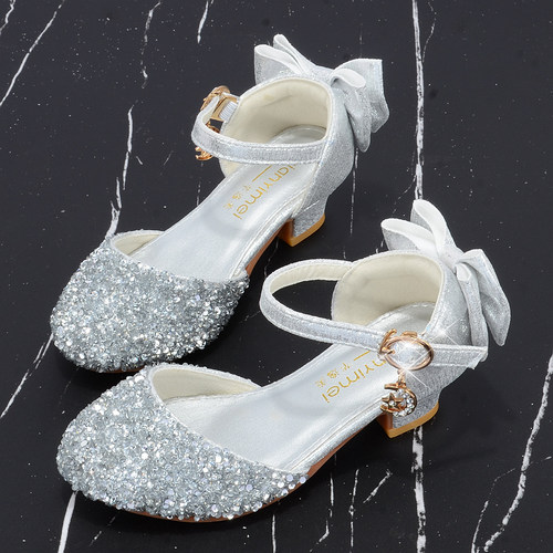 儿童高跟鞋公主鞋水晶鞋