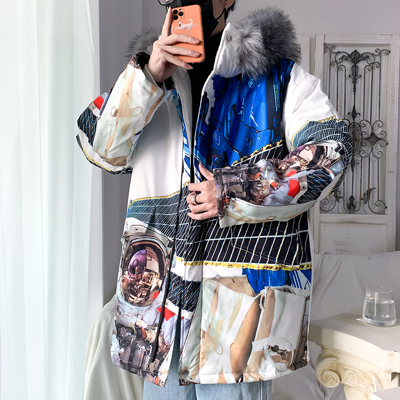 冬季棉衣男韩版潮流1中长款加厚青少年外套215-12013P118，男装棉衣，星座215-2