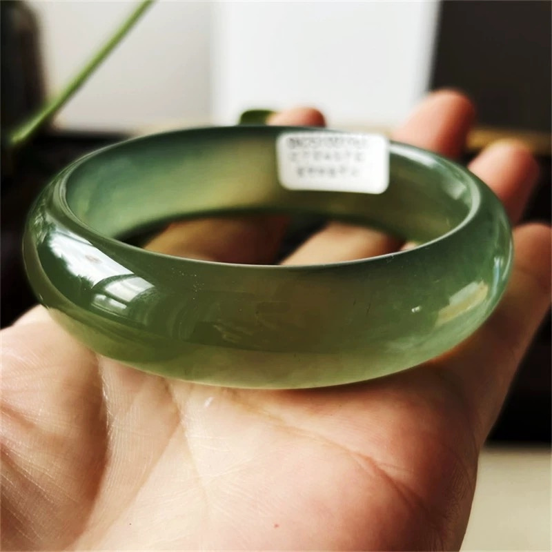 天然岫玉手镯 正品岫岩玉手镯冰料180料玉镯子岫玉手镯子玉石镯子