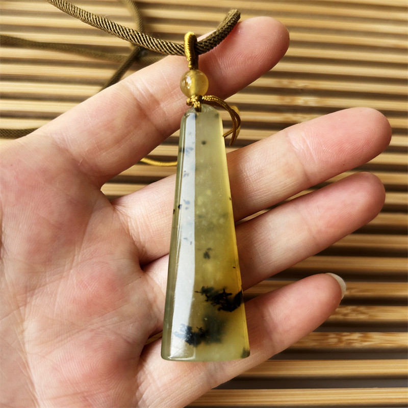 天然岫玉吊坠可做印章原物实拍正品A货岫岩玉石挂件岫玉印章吊坠
