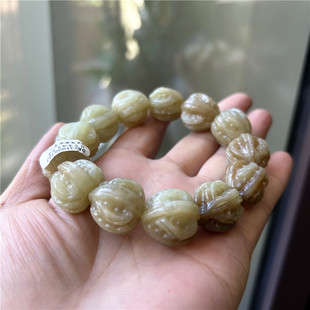 天然黄白老玉手串核桃手串手链原物实拍和田玉手串A货正品岫岩玉