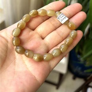 天然黄白老玉手串玉石手链正品A岫岩玉老玉手链转运珠和田玉手串