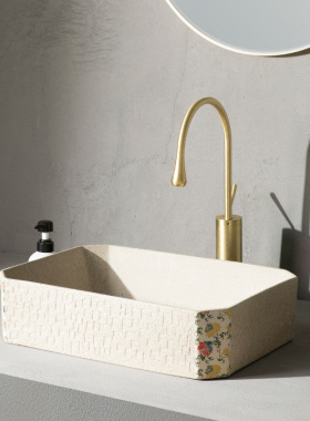 艺术中式台上盆户外洗手盆家用陶瓷阳台卫生间洗手台侘寂风洗脸盆