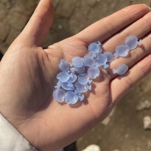 复古DIY手工汉服发簪灯工琉璃料器花瓣配件材料梅花小凌霄原创