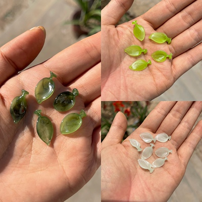 迷你小叶子diy手工古风老料器