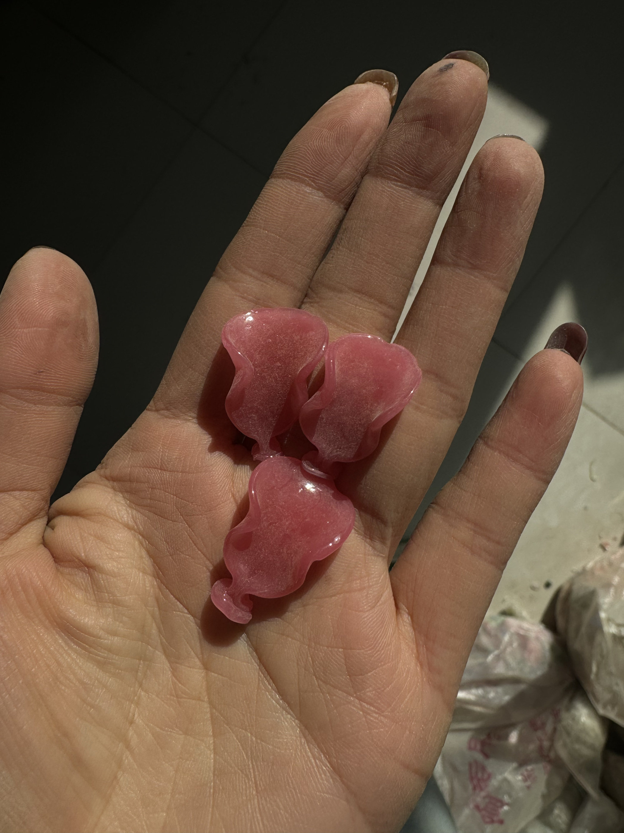 粉红色中粉提莲头饰diy盆景插花手工发簪琉璃料器花瓣饰品配件图片