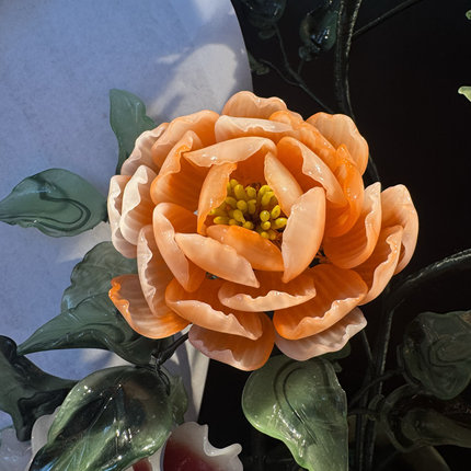 芍药复古头饰发簪汉服DIY手工材料灯火琉璃料器花簪宫花饰品配件