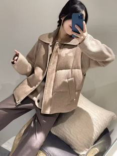 高端星家100纯山羊绒翻领梭织羊绒95皖西白鹅绒无袖背心马甲