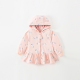 儿童春秋外套中小童女孩连帽拉链衫 女童秋冬卫衣洋气纯棉上衣粉色