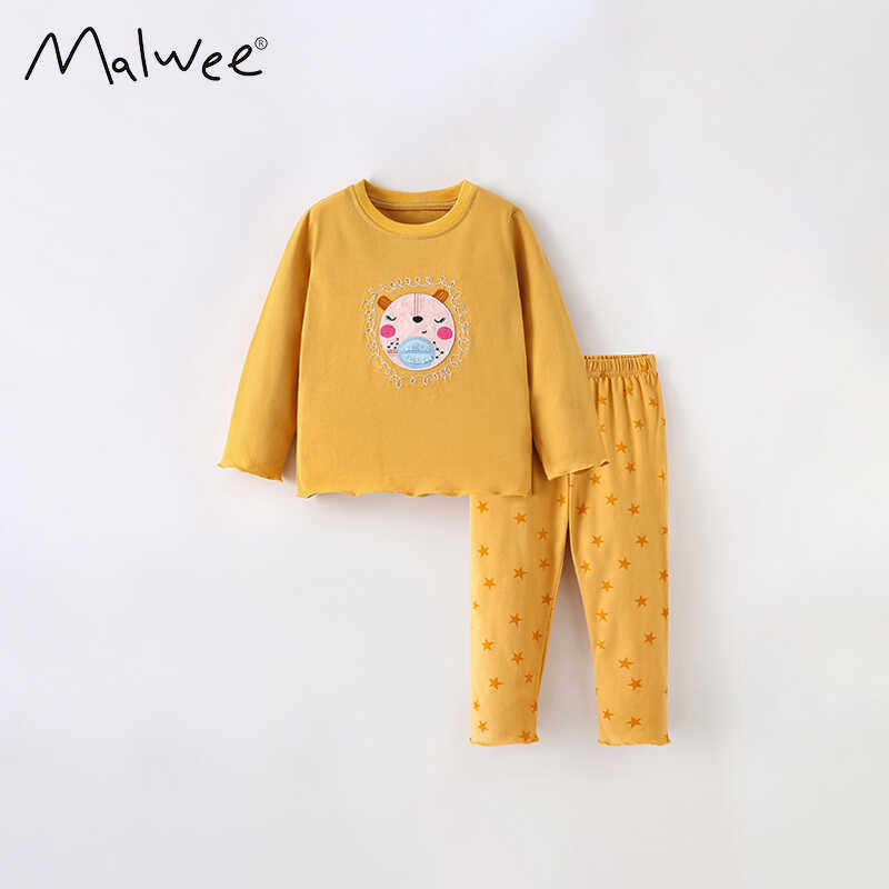 女童家居服套装秋冬新款欧美宝宝休闲圆领长袖长裤儿童纯棉两件套