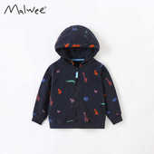 男童卫衣外套秋冬新款 帅气小男孩宝宝休闲上衣潮 儿童连帽拉链开衫