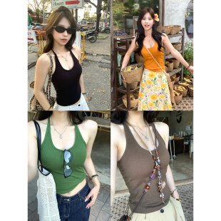 Adan超显瘦背心吊带休闲运动韩系修身 显瘦百搭带胸垫内搭上衣女夏